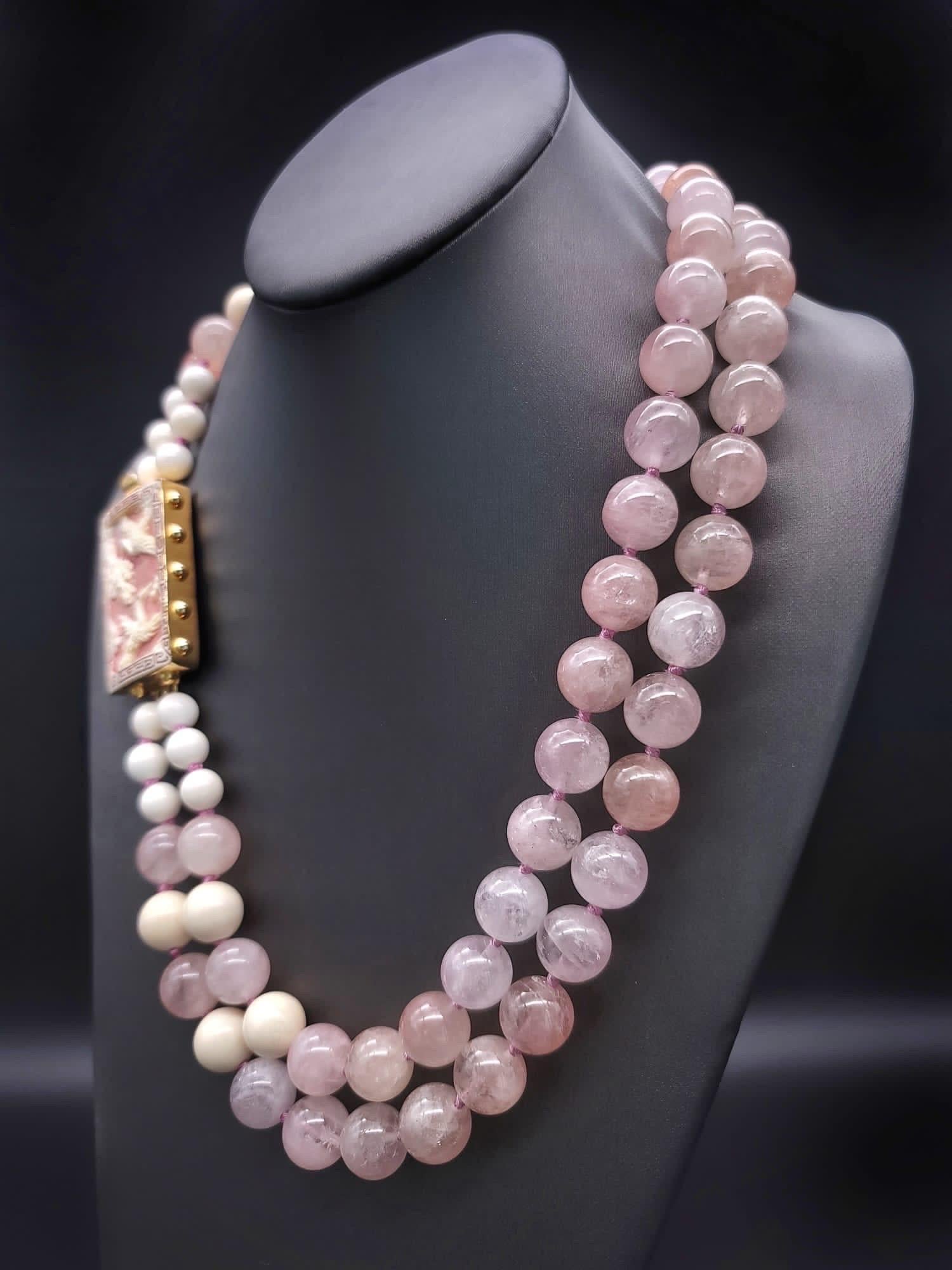 morganite beads necklace