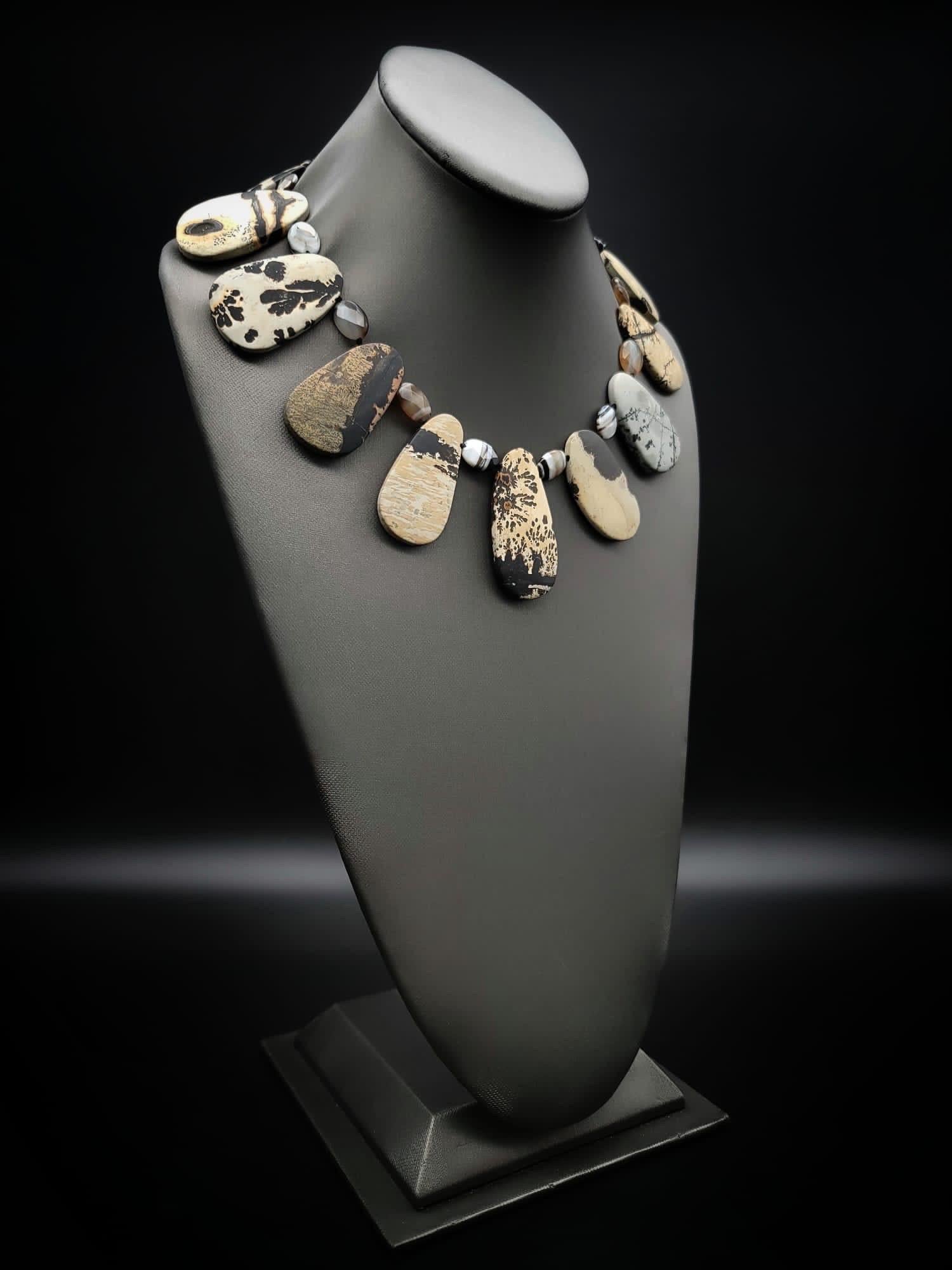 A.Jeschel Stunning Picasso Jasper necklace. For Sale 6