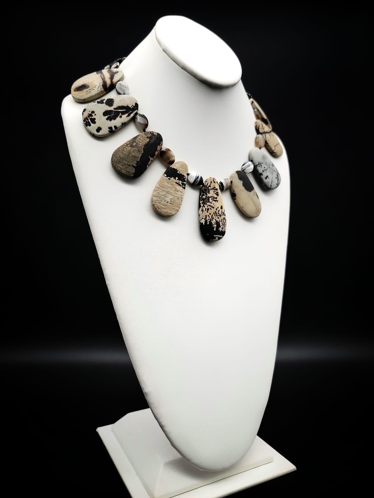 Contemporary A.Jeschel Stunning Picasso Jasper necklace. For Sale