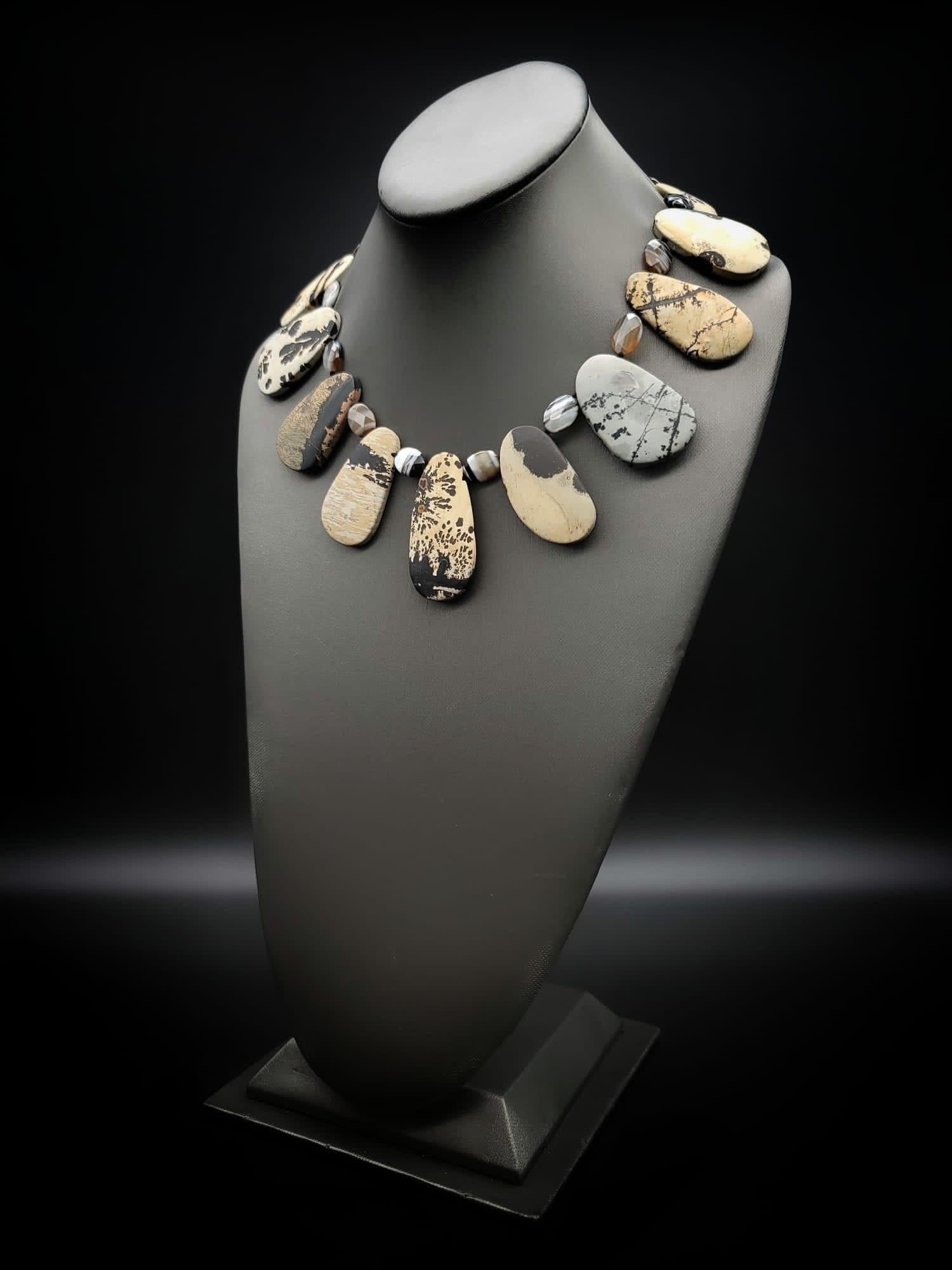 Women's or Men's A.Jeschel Stunning Picasso Jasper necklace. For Sale