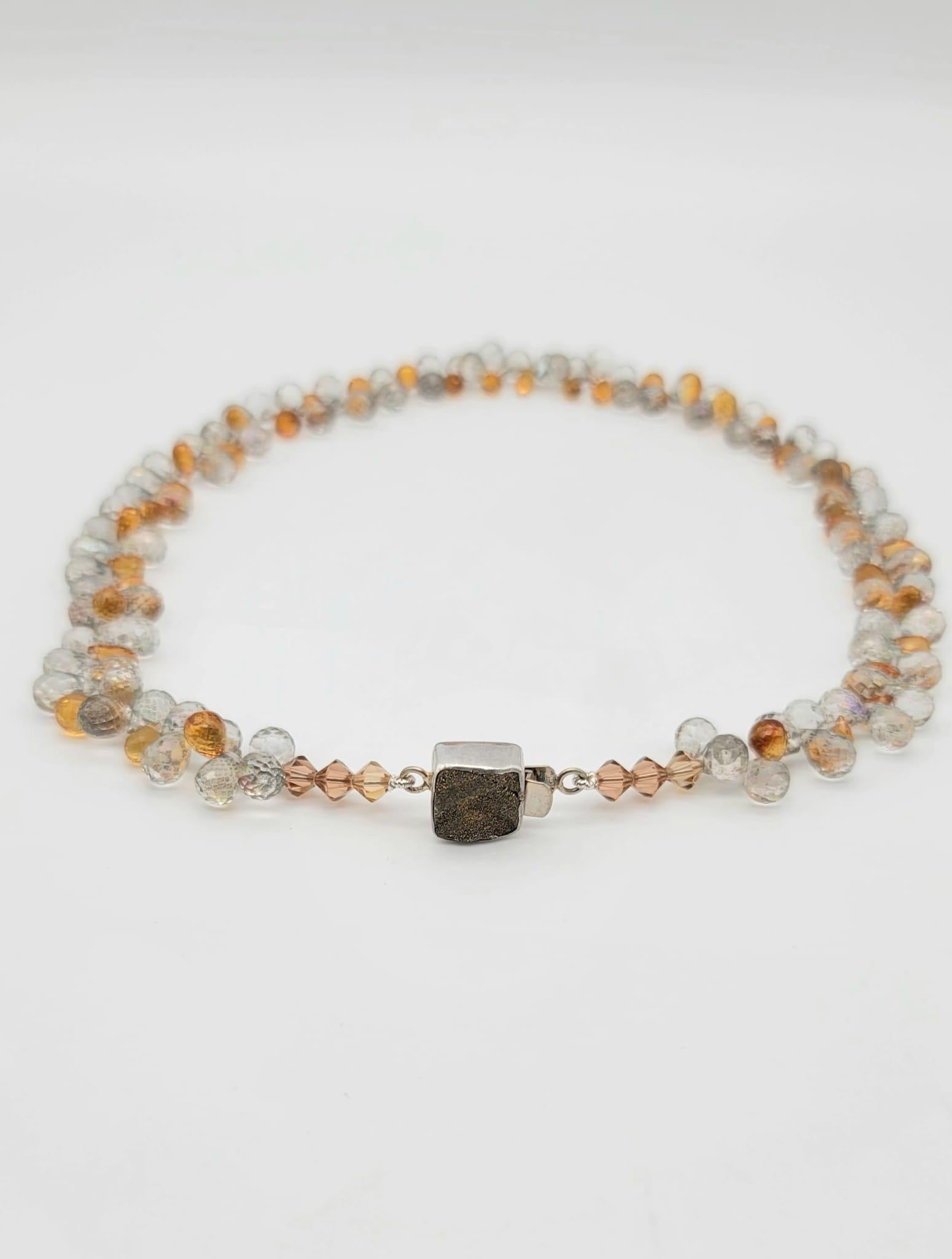 A.Jeschel  Stunning Topaz and Crystal Quartz teardrop necklace For Sale 5