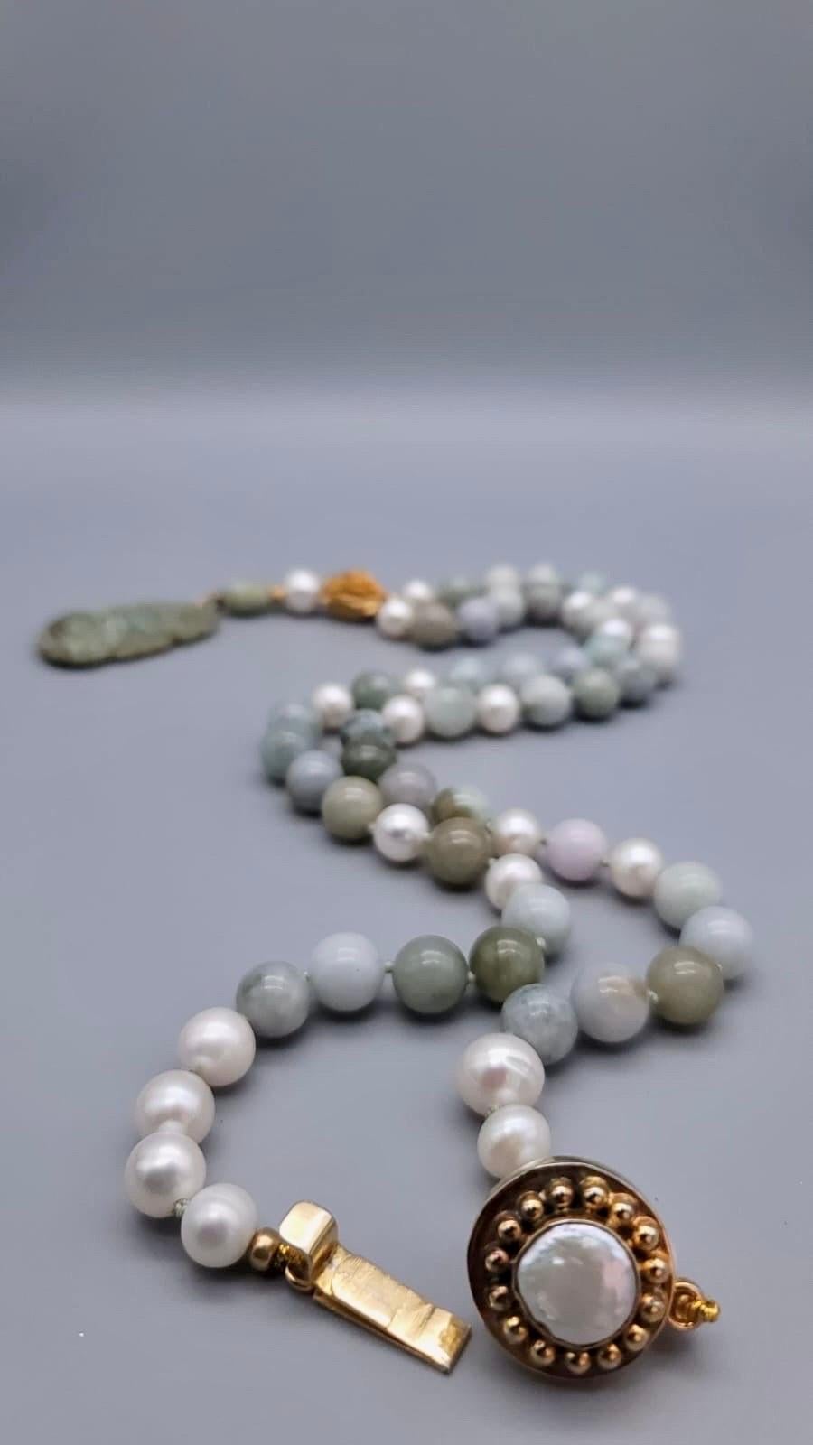 A.Jeschel Stylish Burmese Jade long necklace 5