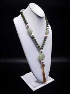 A.Jeschel The Luxe Long Jade and Pearls necklace.