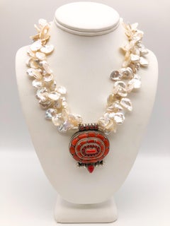 A.Jeschel Tibetan Ghau Box Prayer double strand Freshwater Pearl