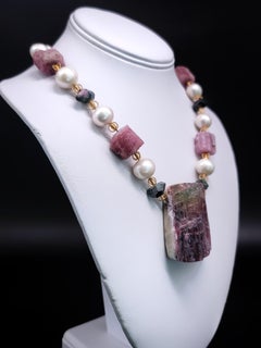 A.Jeschel Tourmaline Specimen bold pendant necklace