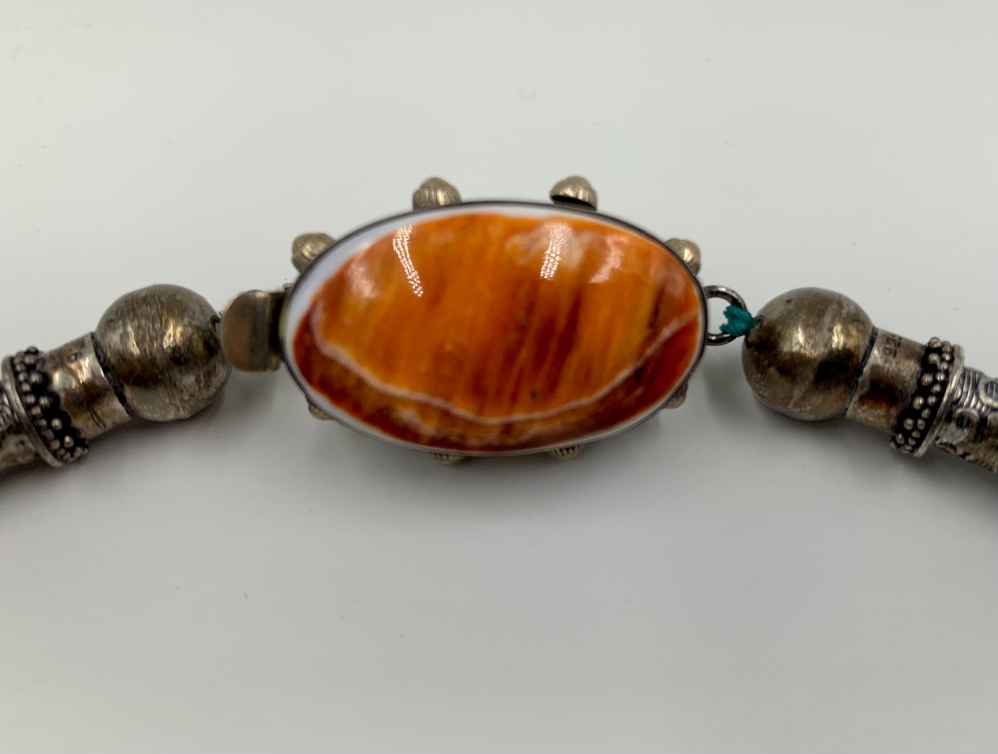 A.Jeschel Türkis-Spiny-Muschel-Statement-Halskette aus Sterlingsilber (Perle) im Angebot