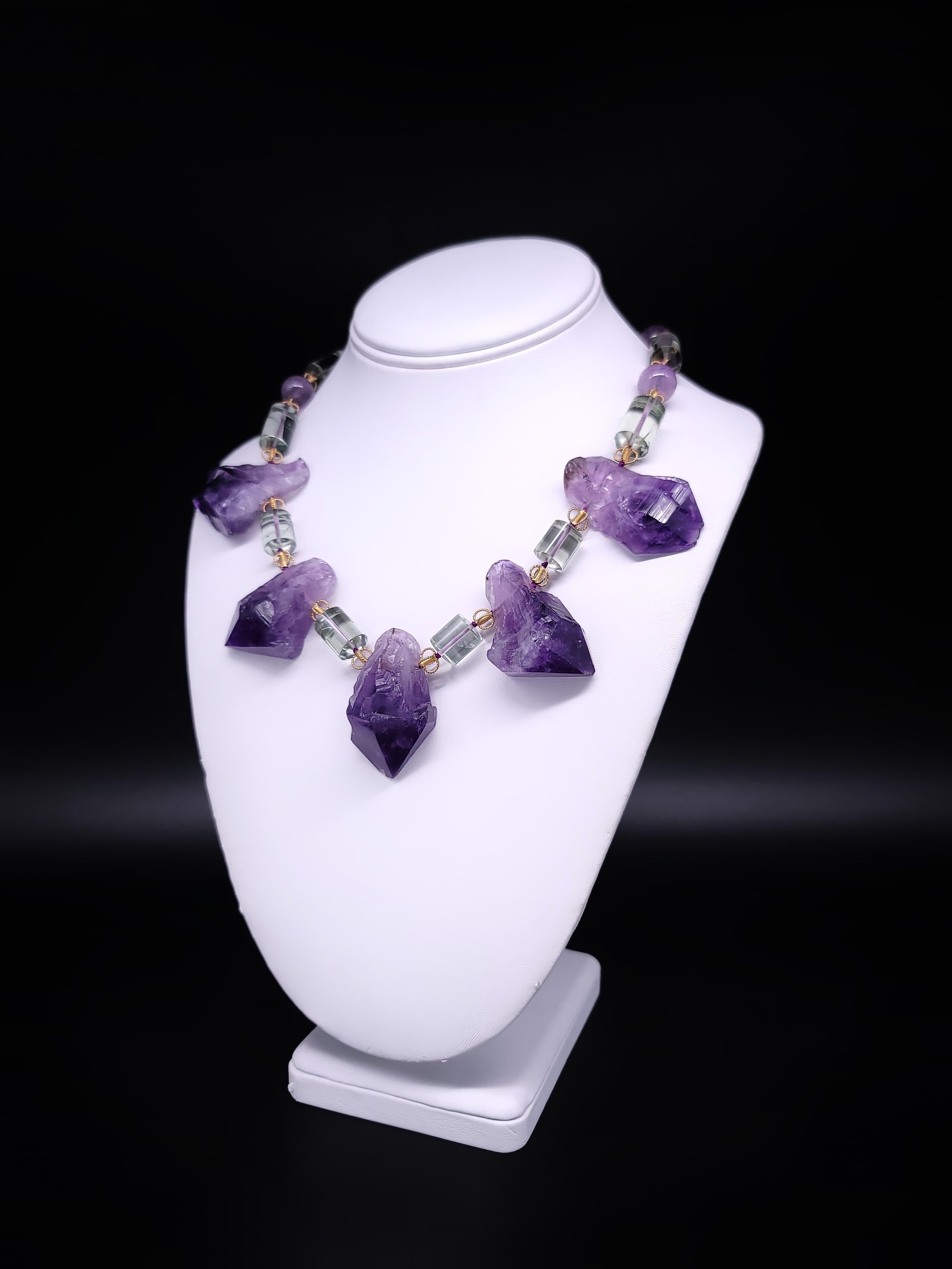 Contemporary A.Jeschel  Unique Bold Purple Amethyst necklace. For Sale