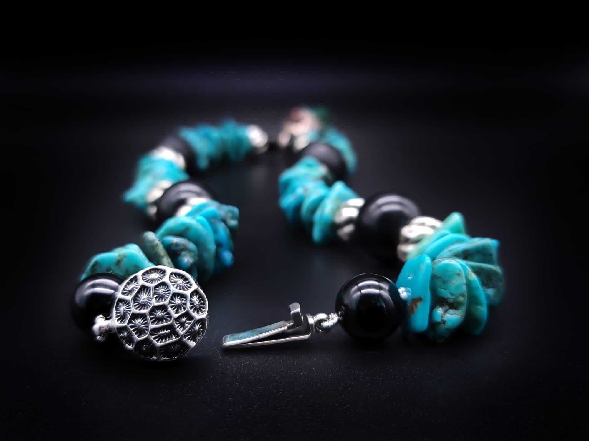 A.Jeschel Unisex Turquoise Pendant Necklace In New Condition For Sale In Miami, FL