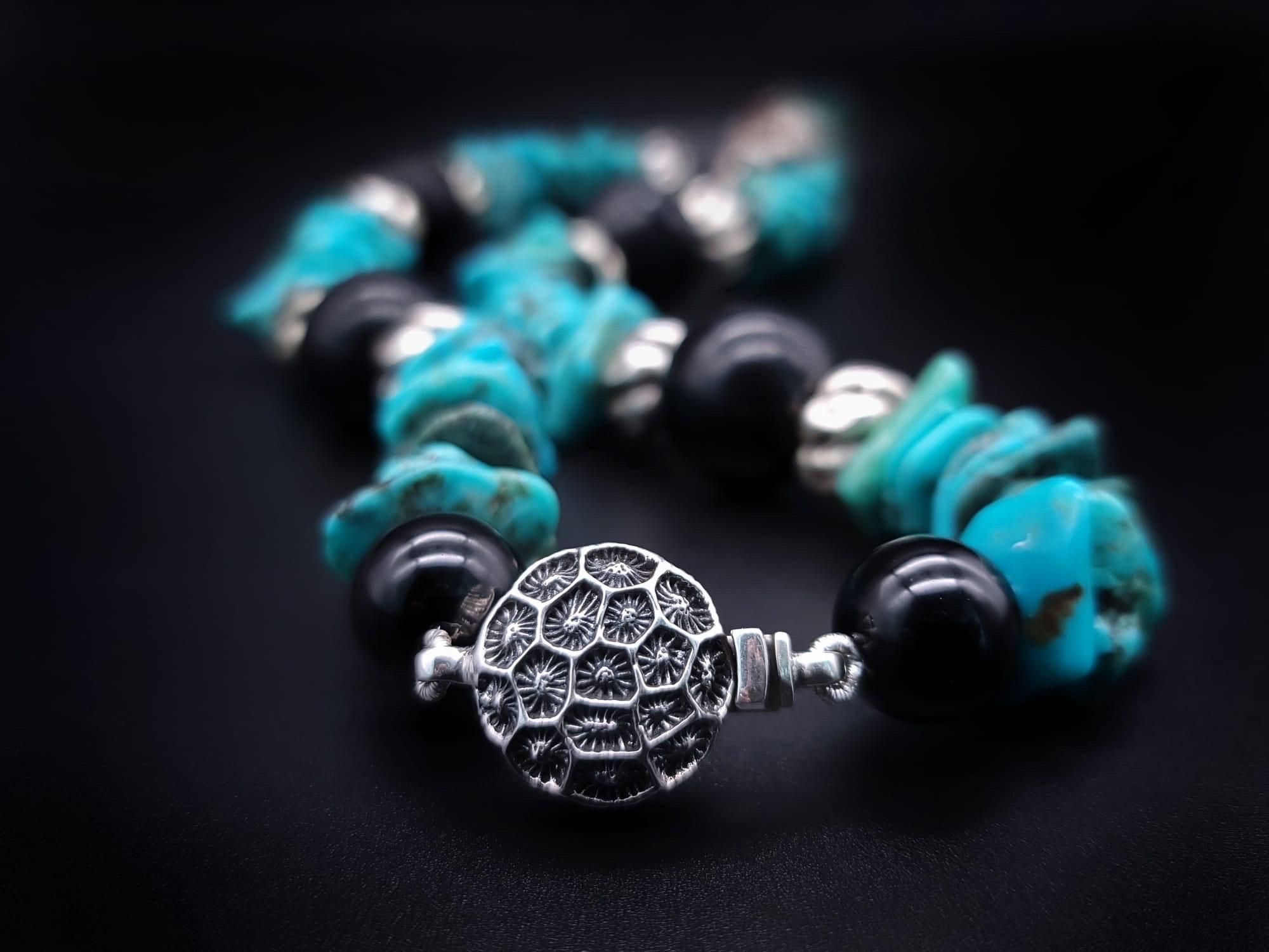 A.Jeschel Unisex Turquoise Pendant Necklace For Sale 4