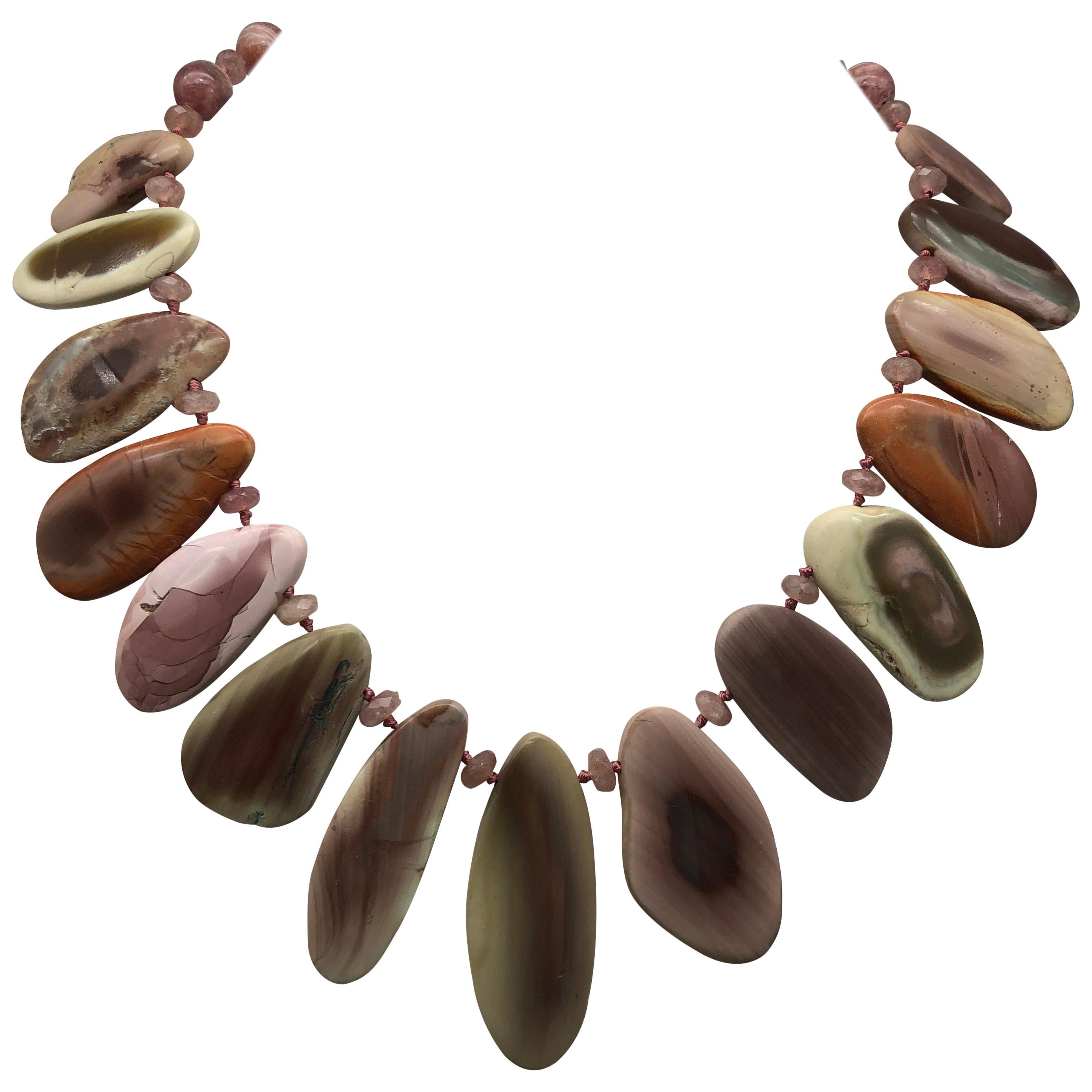 A.jeschel Wildly Spectacular Royal Imperial Jasper in a splendid Necklace. For Sale