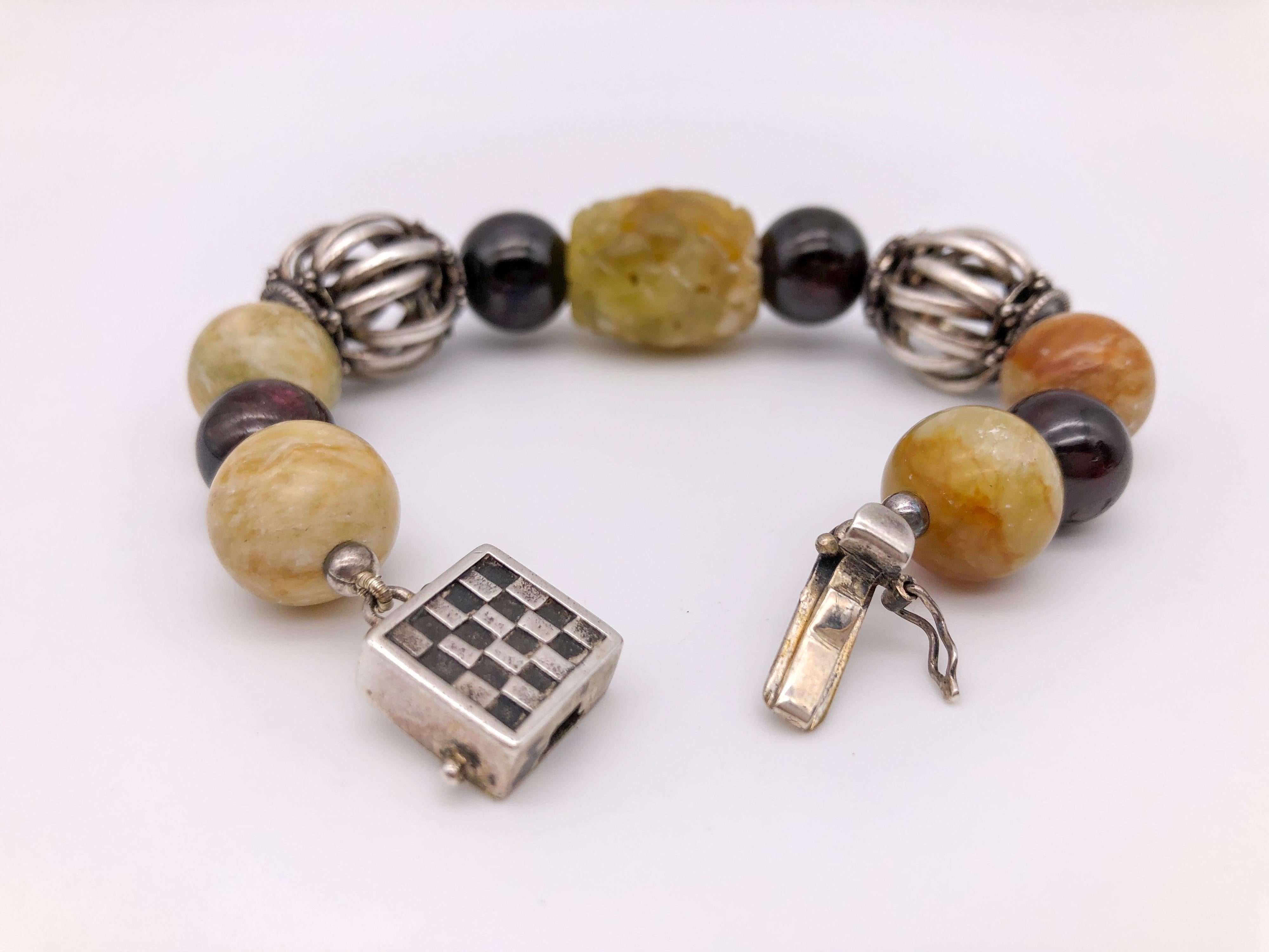 Bracciale A.Jeschel in giada gialla e granato In condizioni Nuovo in vendita a Miami, FL