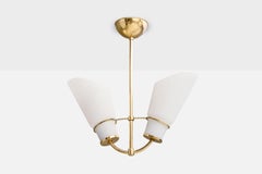 AJH, lampadario, ottone, vetro, Svezia, anni '50