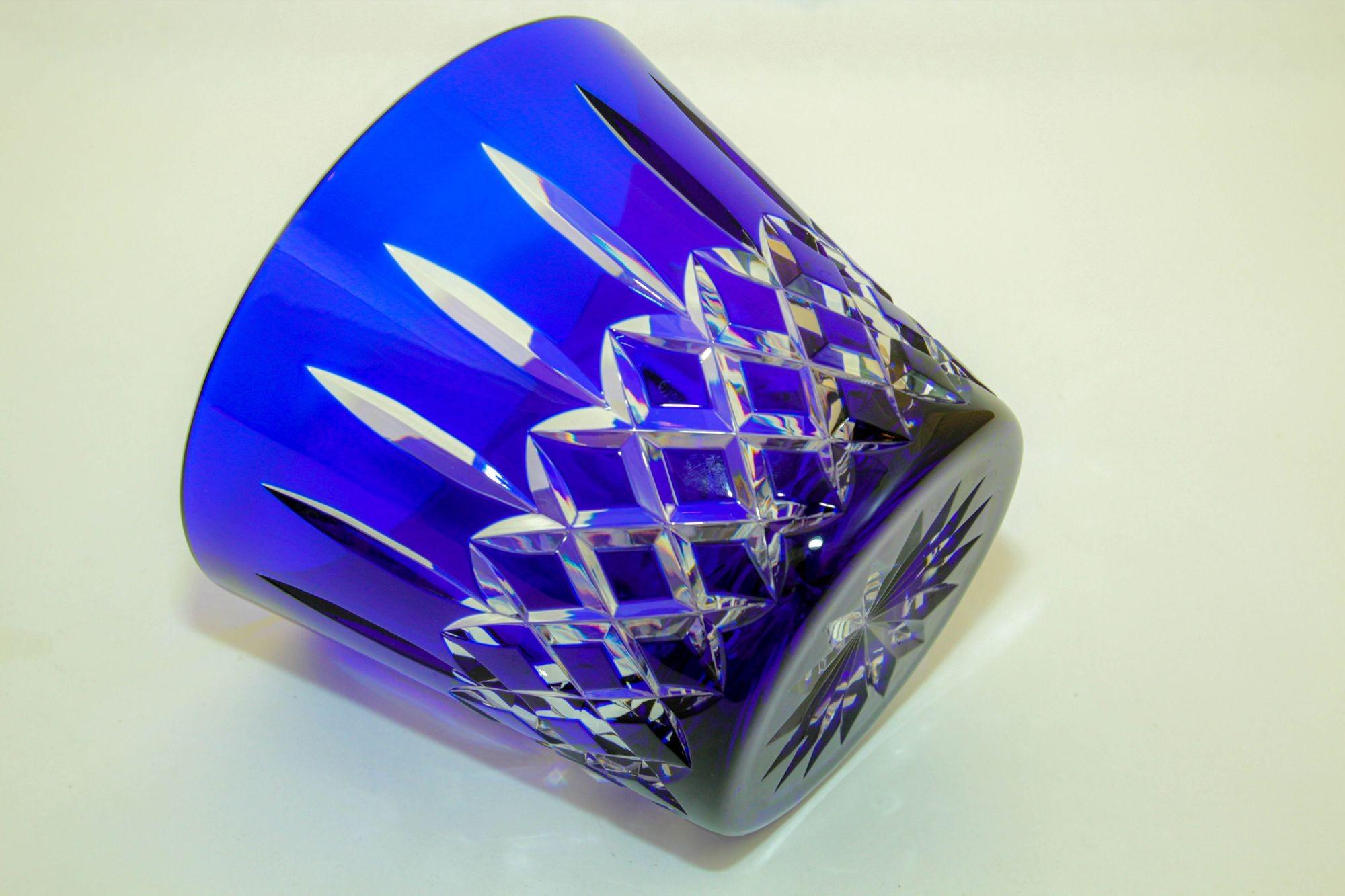 Cubitera de cristal azul cobalto Ajka Arabella Barware 1960 en Bueno estado para la venta en North Hollywood, CA