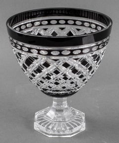Ajka Attr. Black Cut to Clear Glass Tazza