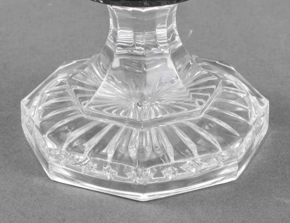 Bohemian Ajka Attr. Black Cut to Clear Glass Tazza