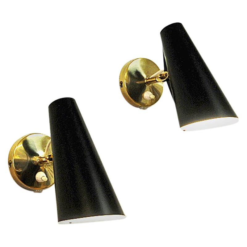 Adjustable Birdie Wall Sconces Pair by Birger Dahl, Norway, 1952