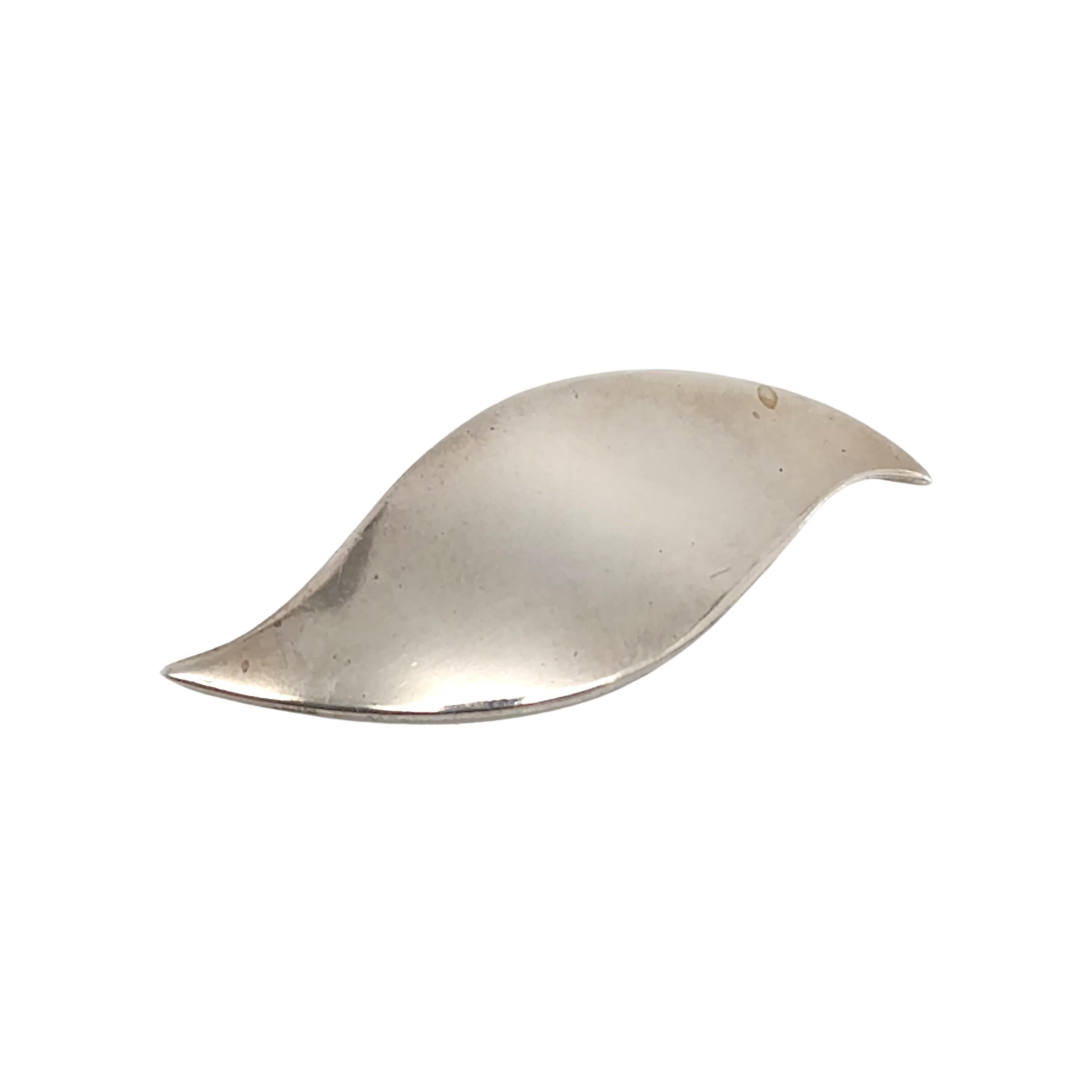 A&K Aarre & Krogh Denmark Sterling Silver Leaf Pin Brooch #12805 For Sale 3