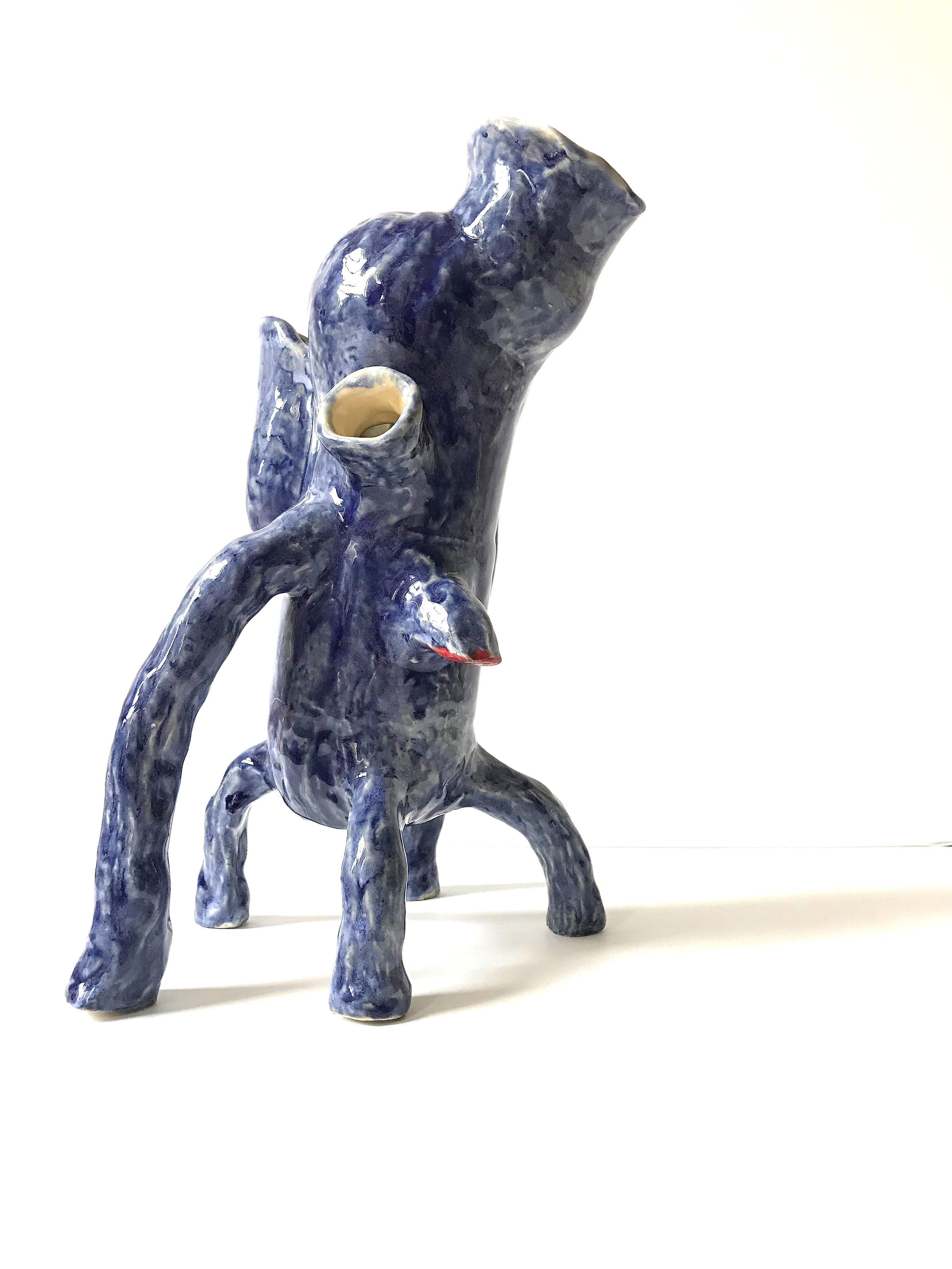 Ak Jansen Abstract Sculpture - Abstract  Ceramic Vessel Sculpture; 'Creature Medium No. 10'