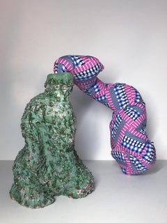 Ceramic and textile sculpture: 'No. 4'