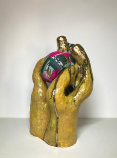 Ceramic and textile sculpture: 'No. 5'