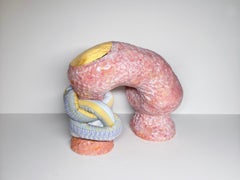 Medium Abstract Ceramic Sculpture with Textile: 'Mariette'
