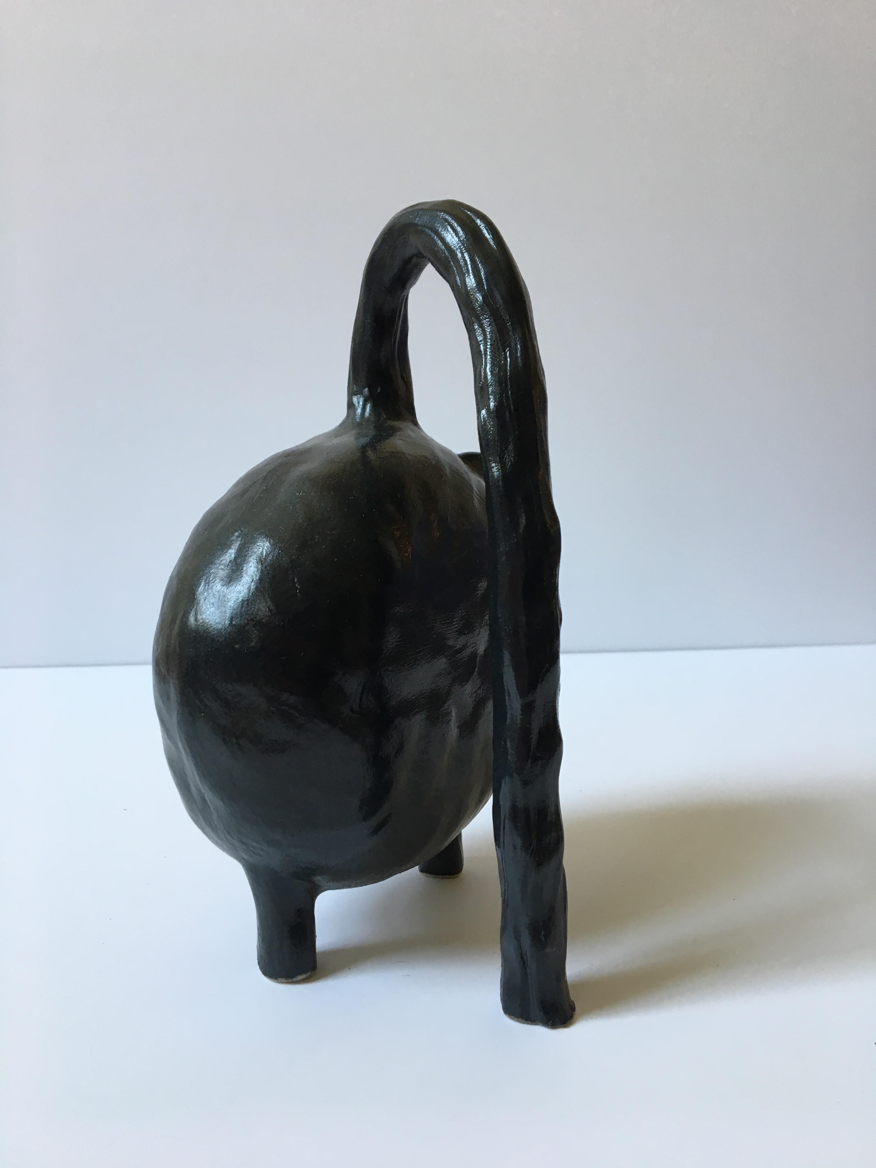 Sculpture ceramic vessels: 'Creatures No. 1, 6, 8' 10