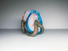 Small Ceramic & Fiber Sculpture: 'Bobbi'