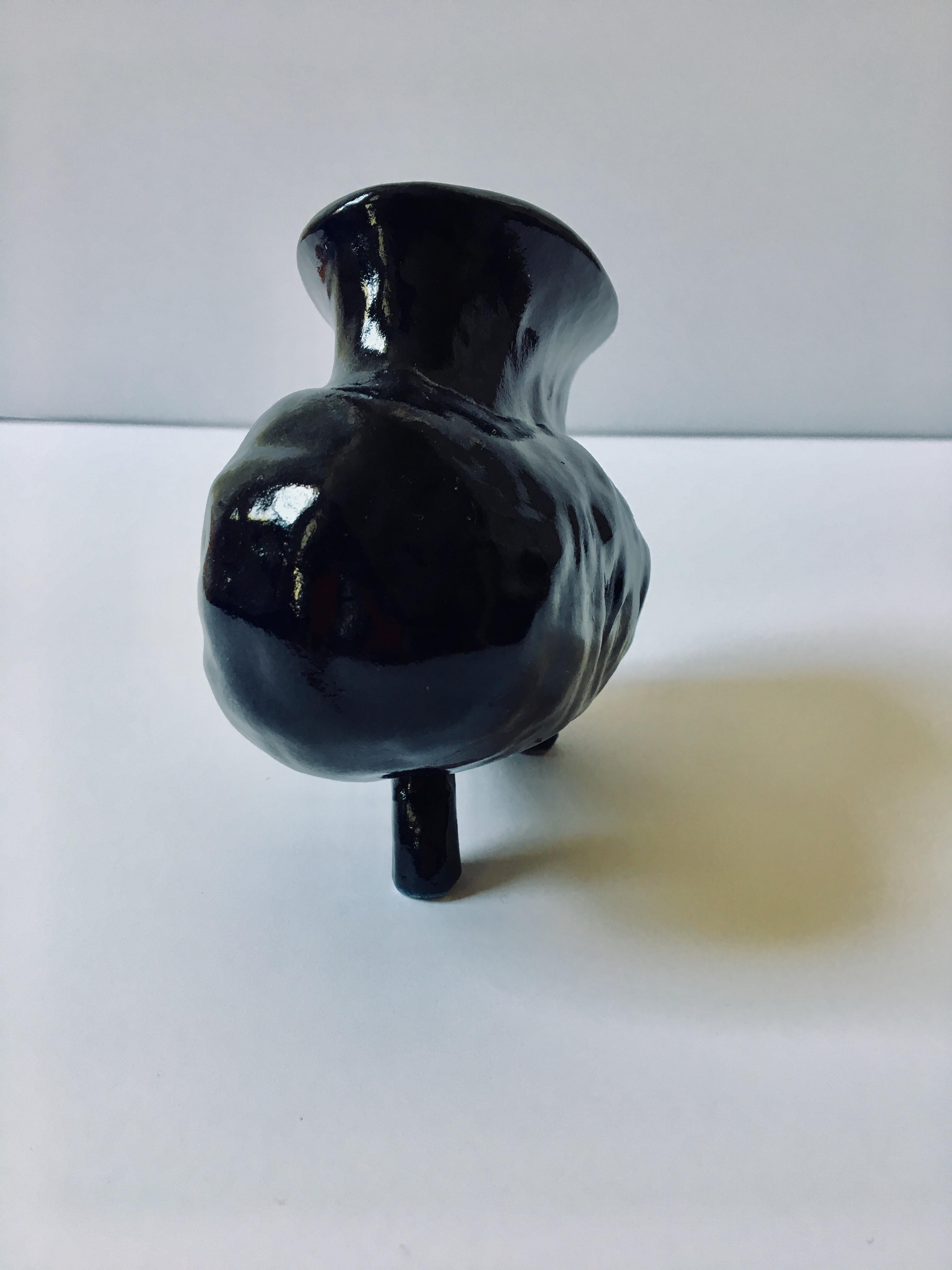 Small ceramic vessel: 'No. 3' - Gray Abstract Sculpture by Ak Jansen