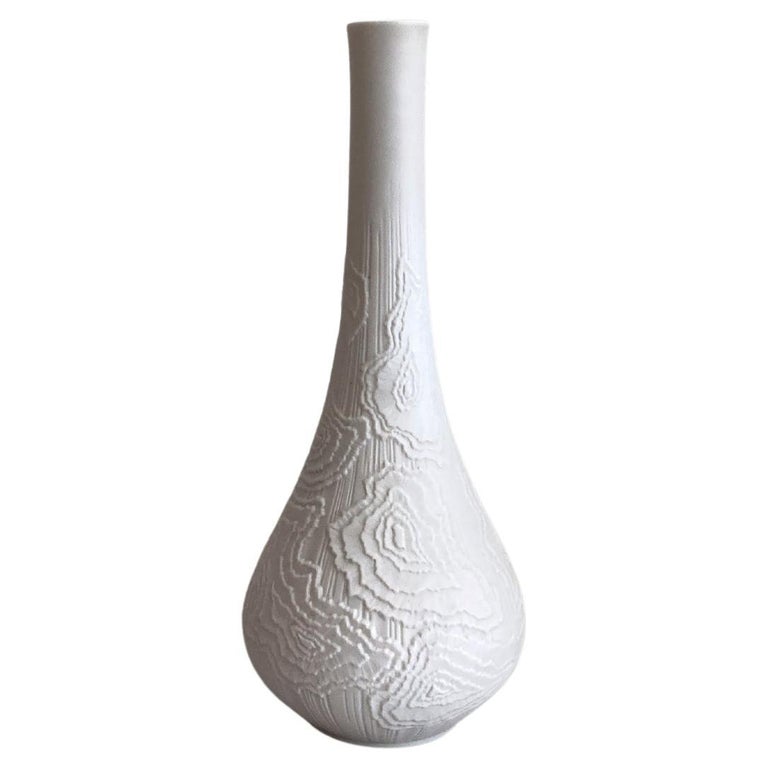 Mid-Century Modern AK Kaiser Textured White Bisque Ceramic Vase
