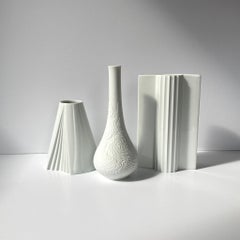 AK Kaiser Textured White Bisque Vase, 1970s