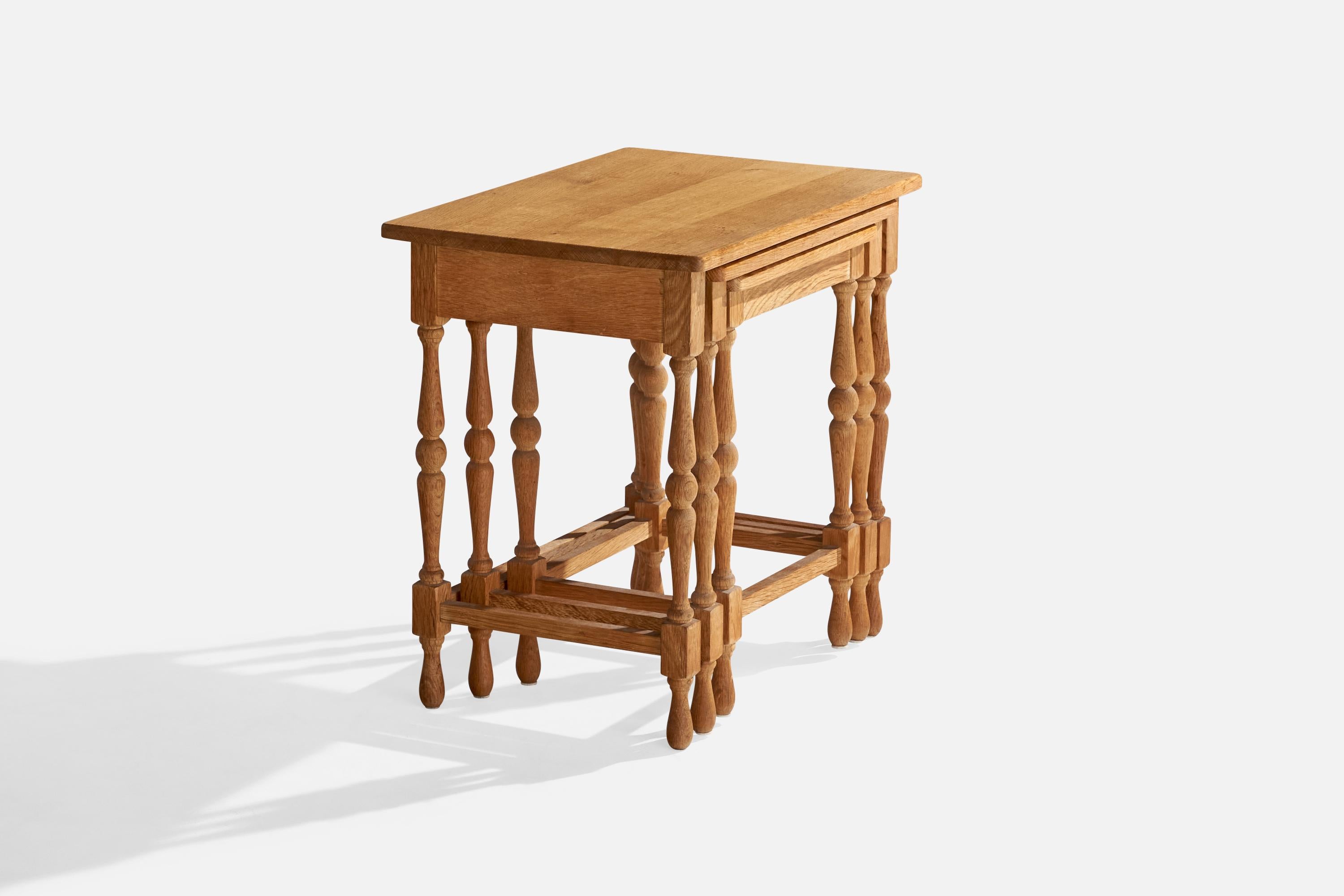 Danish AK, Nesting Tables, Oak, Denmark, 1967 For Sale
