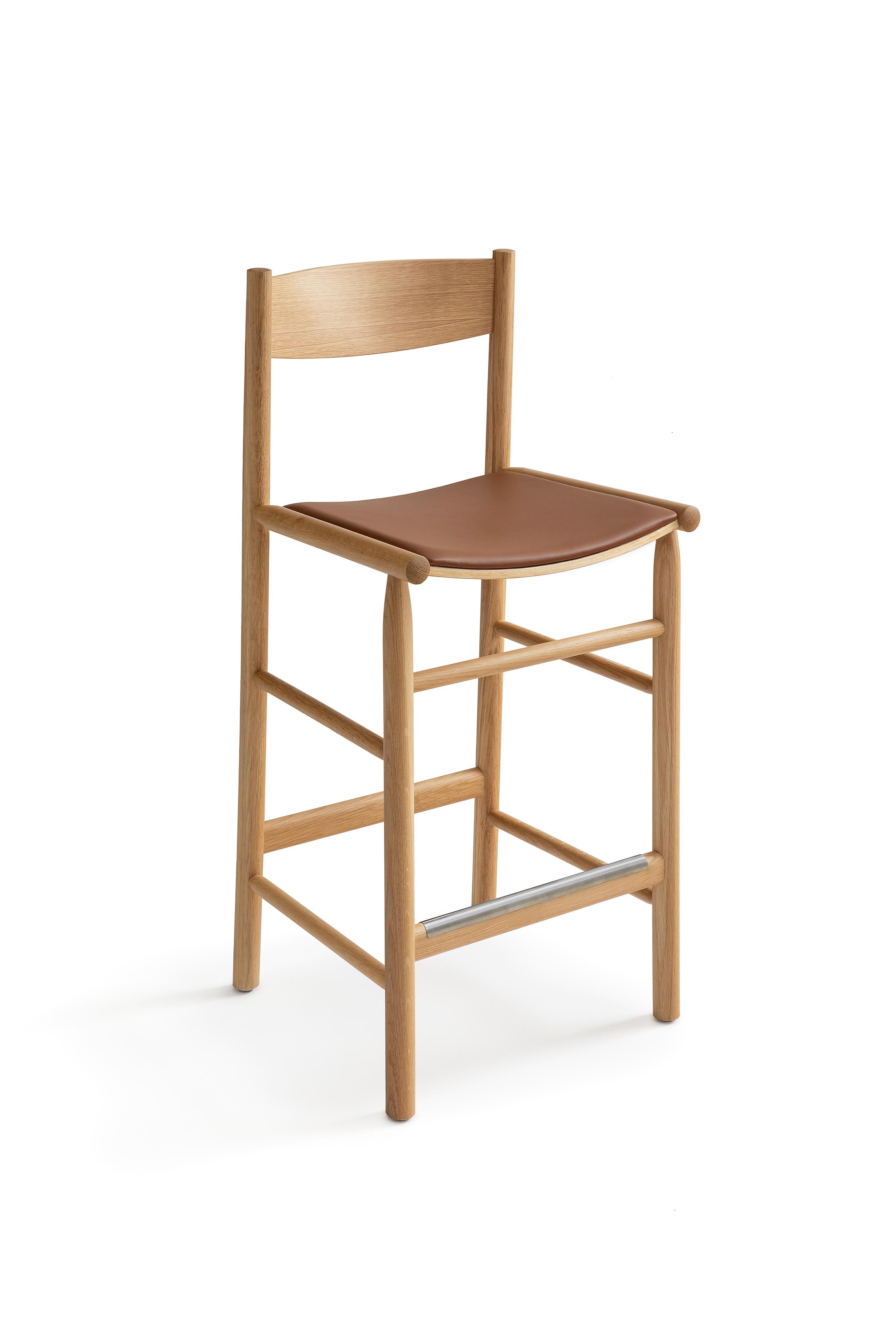 Hand-Crafted Akademia High Chair in Oak or Ash by Wesley Walters & Salla Luhtasela For Sale