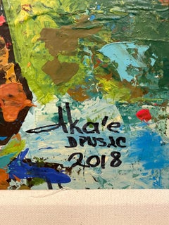 Vase With Flowers, Impressionist Oil Painting Signed by Aka'e Dpusac