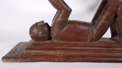 Akan Asante Fante Ghana Stool with Figure Fine and Old