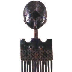 Akan Ashanti Prestige Hair Ornament or Comb Classic Ghana African Art