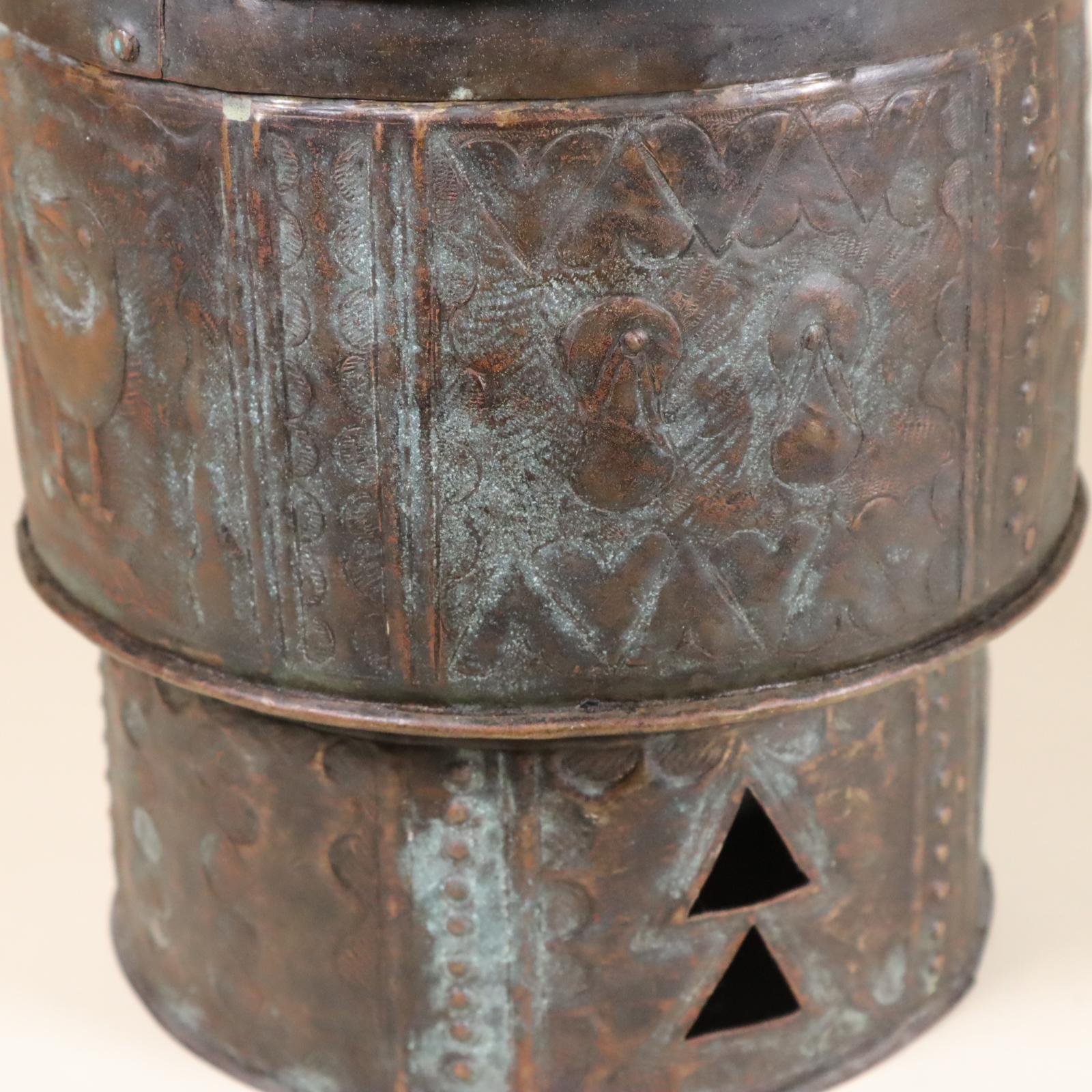 Ghanaian Akan Repousse Bronze Treasure Box Ghana West African Tribal Art Proverb Symbols For Sale