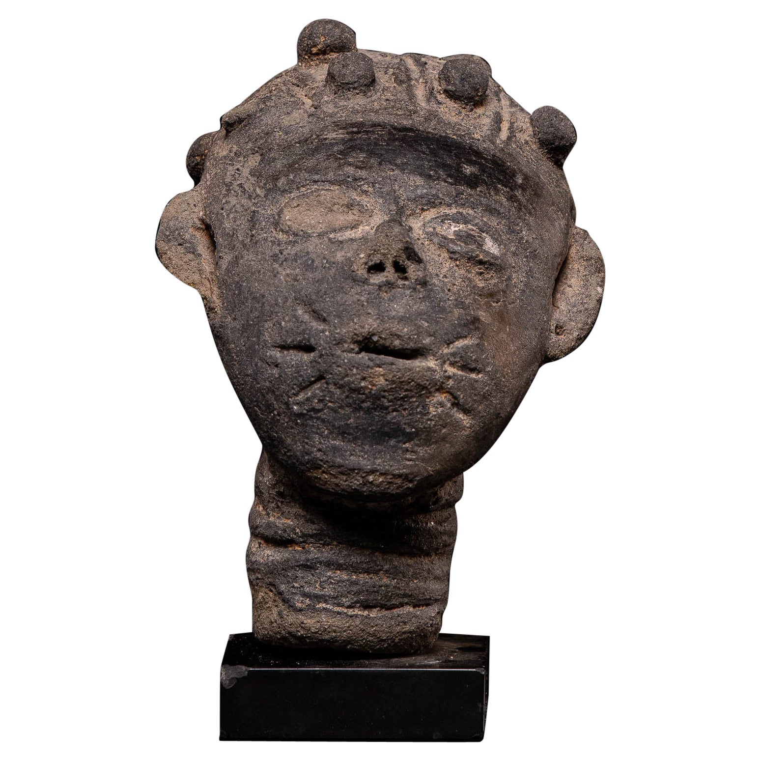 Akan Terrakotta Gedenkkopf eines Ahnen Akan Volk, Ghana