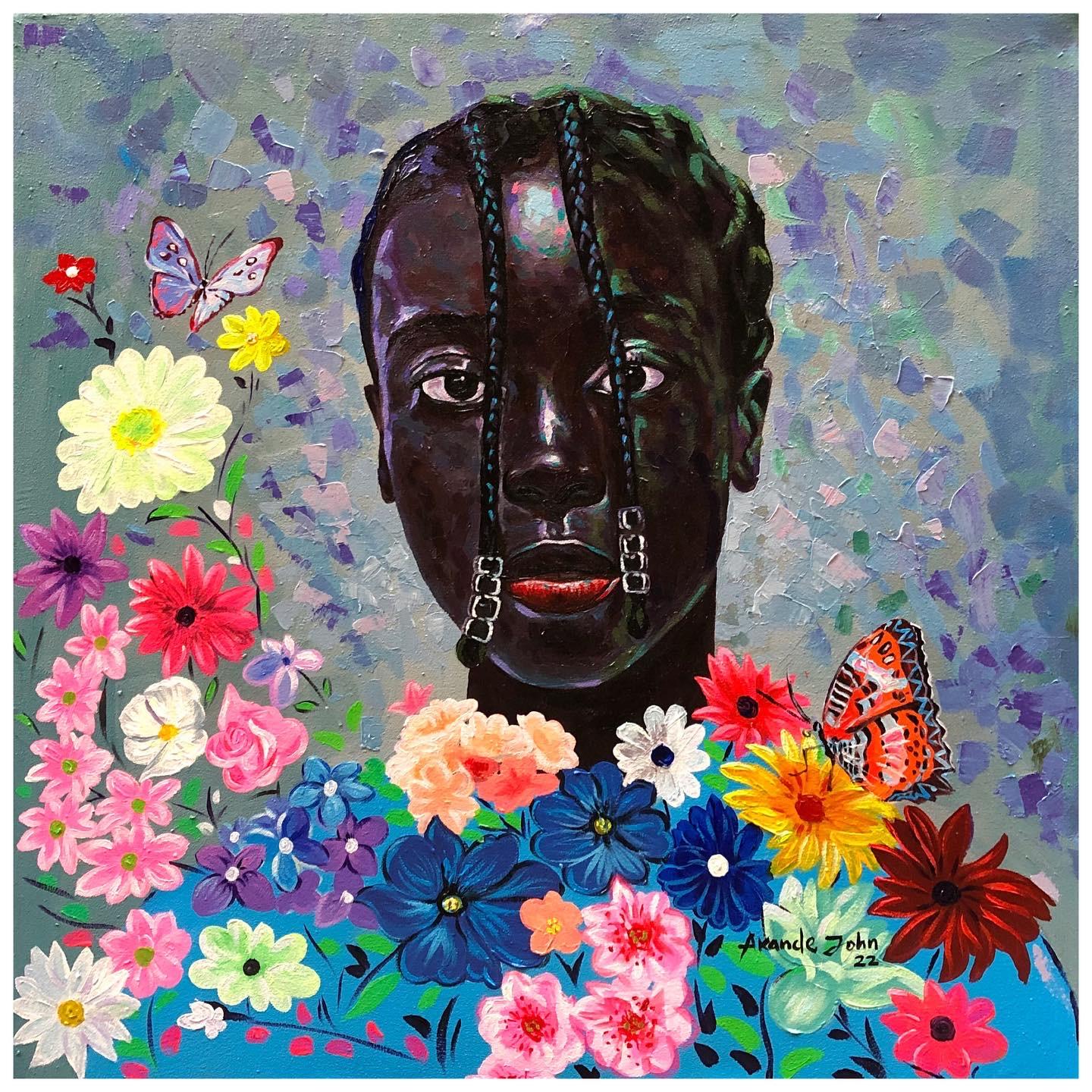 Figurative Painting di Akande John - Seme in fiore
