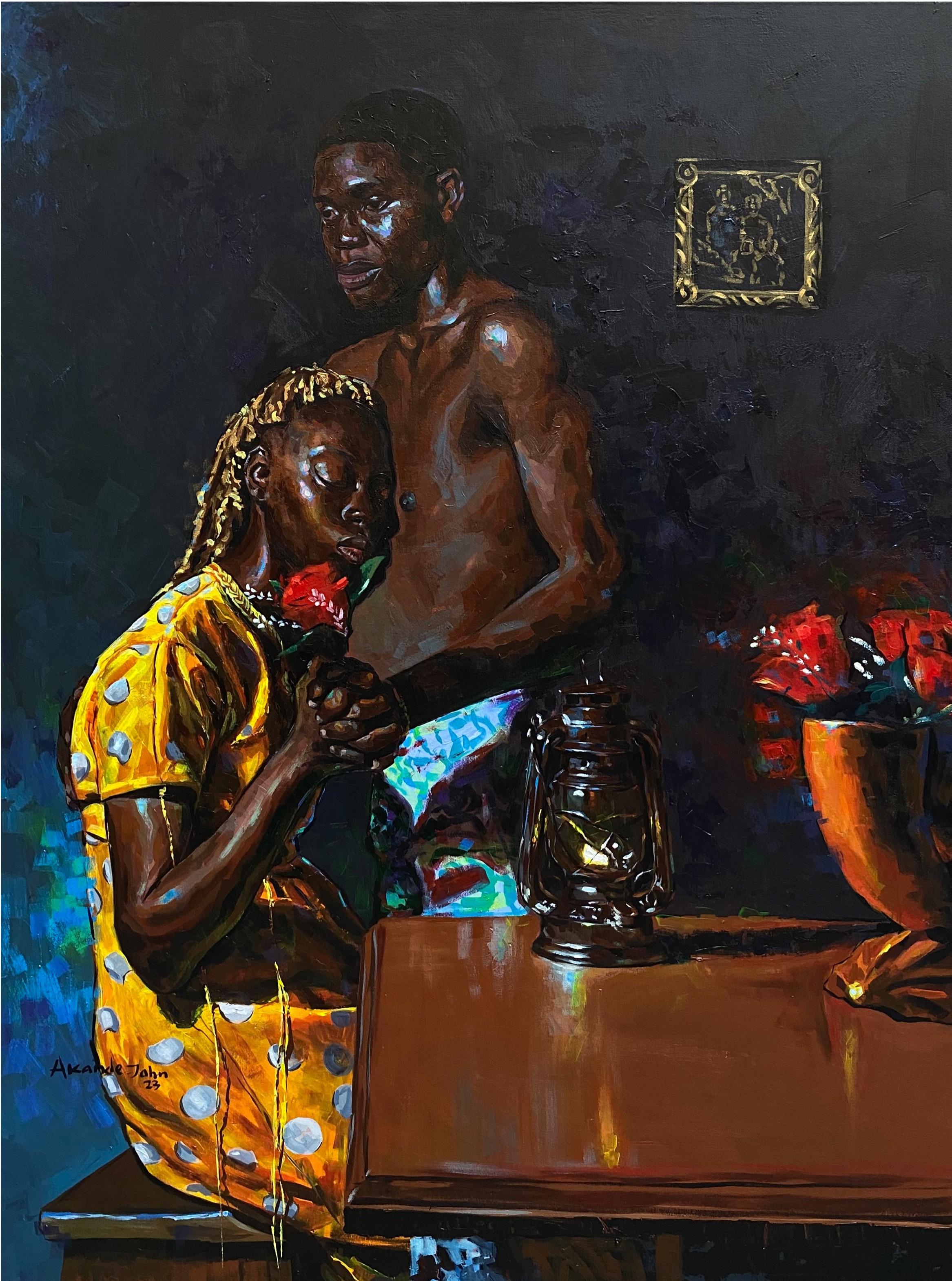 Akande John Figurative Painting - Finding Something True 2