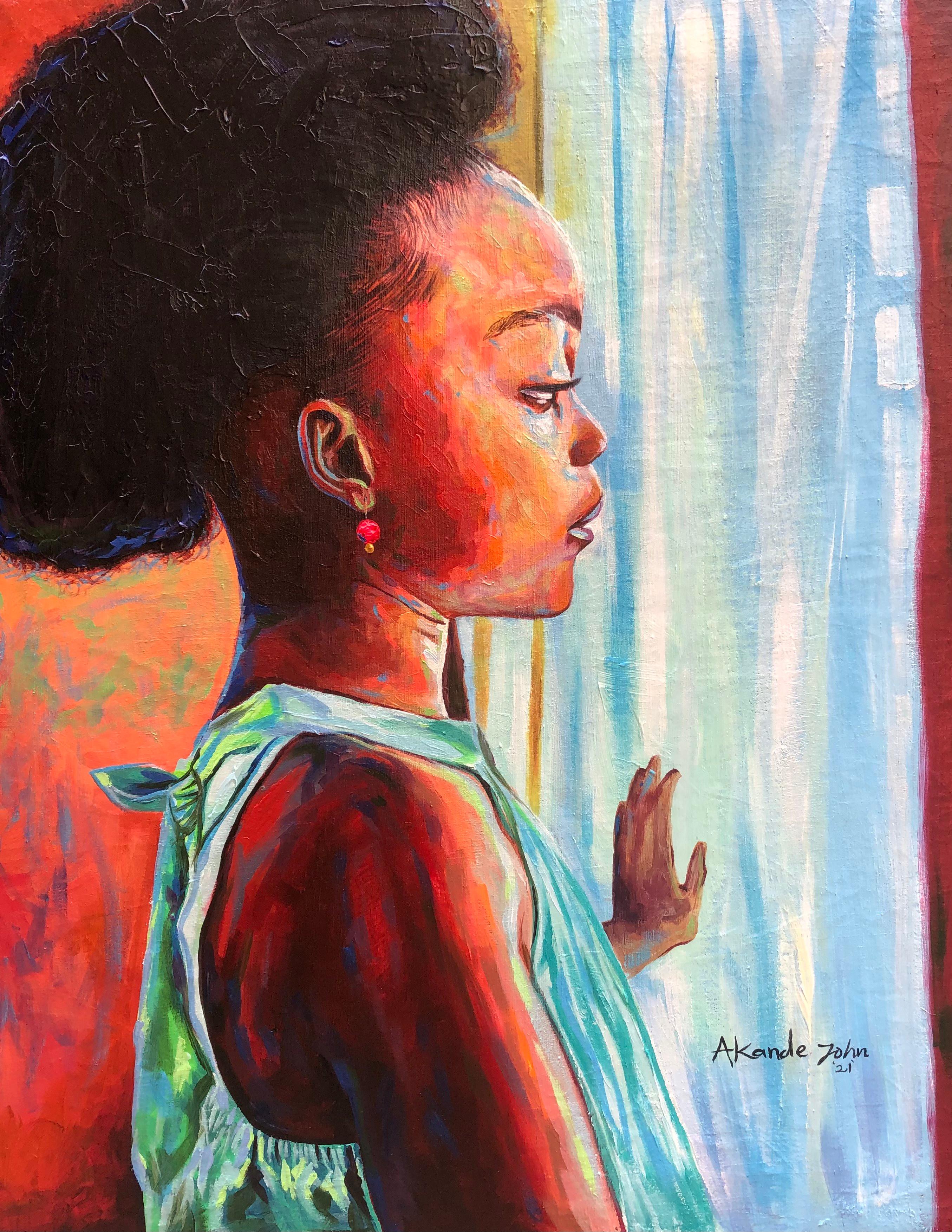 Figurative Painting di Akande John - Mente piena