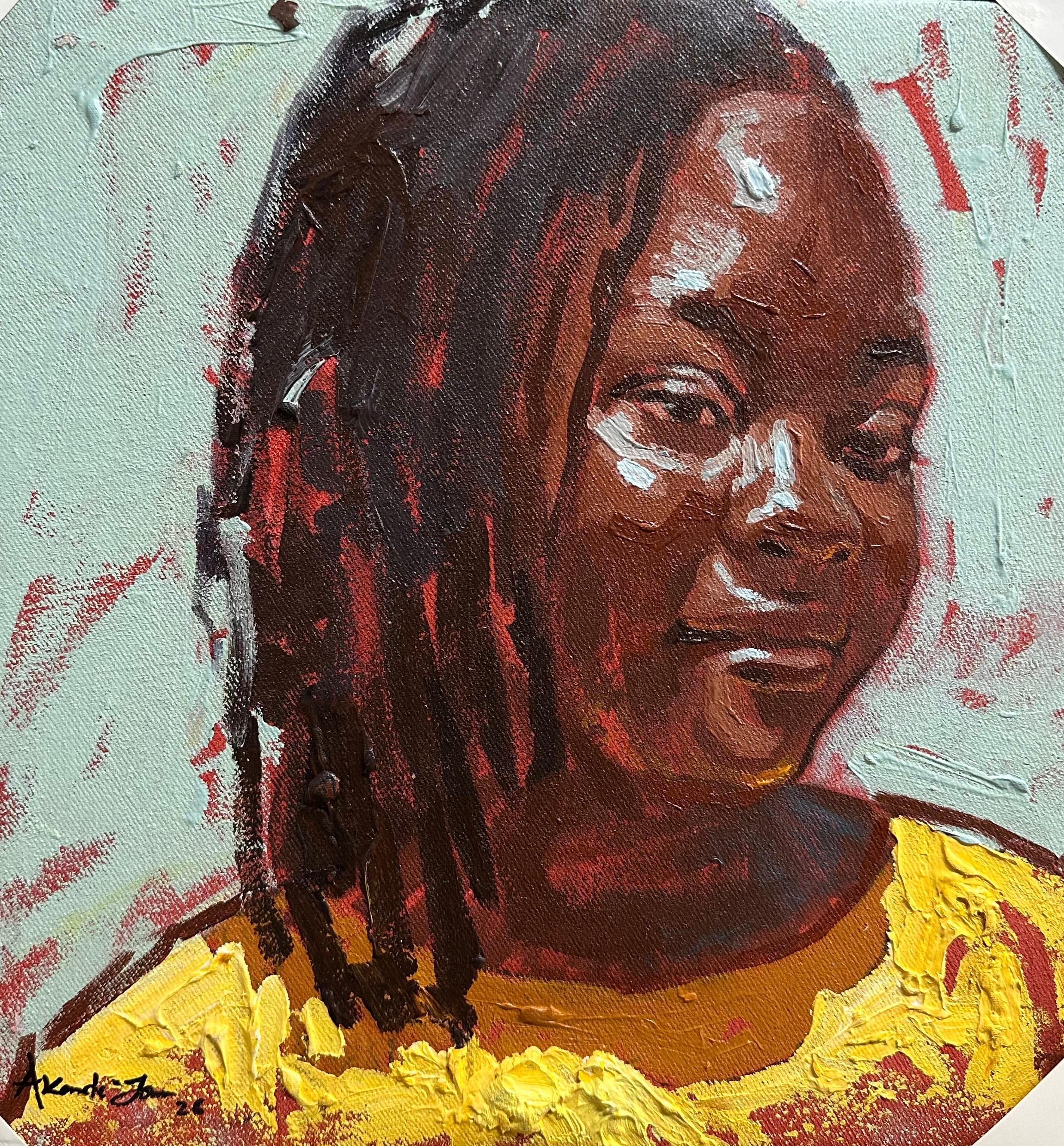 Akande John Figurative Painting - Omo Emiyan (Canvas of Emotion) 7 - 21st Century, Contemporary, Portrait, Modern