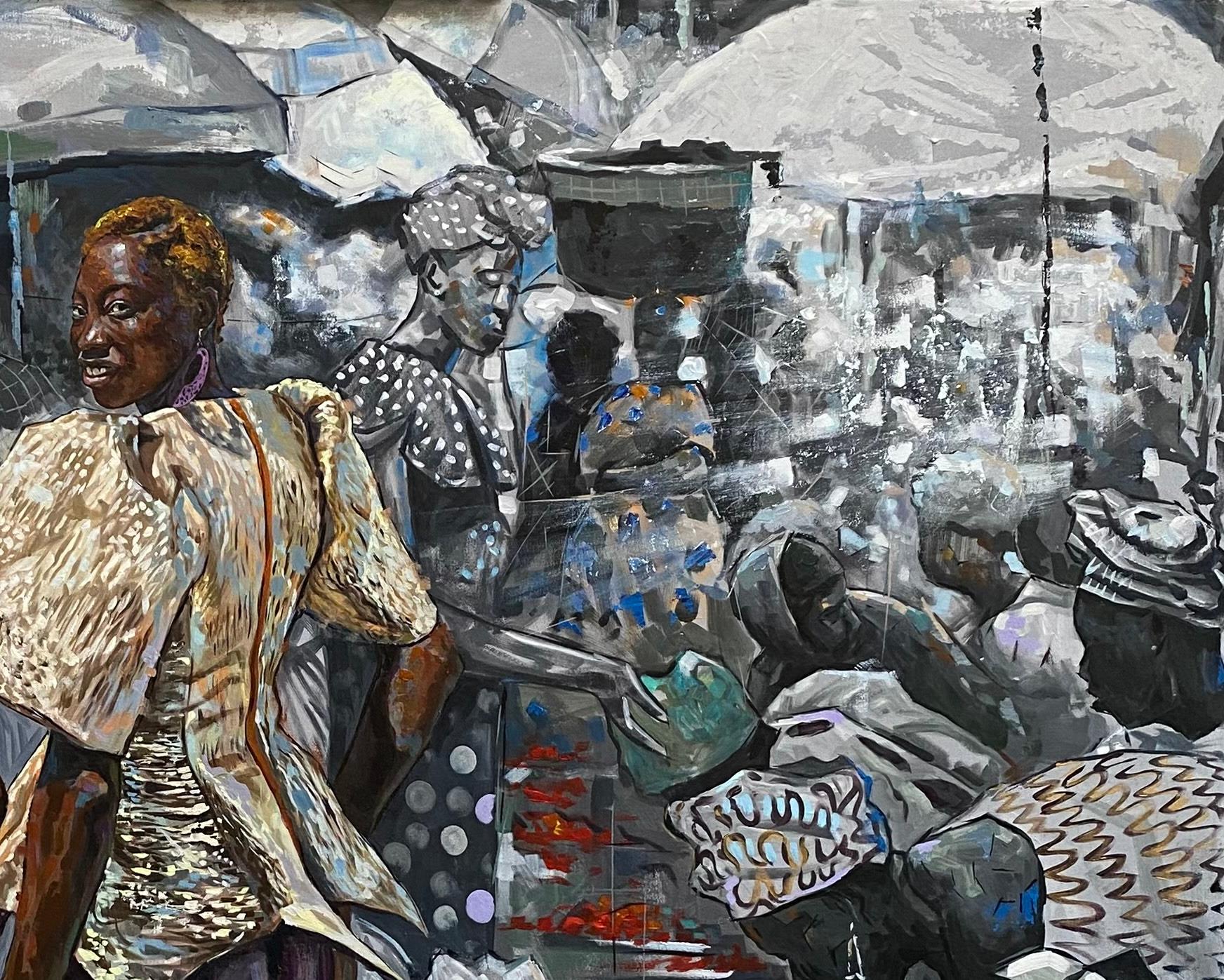 Mamá emprendedora vigorosa - Painting Contemporáneo de Akande John
