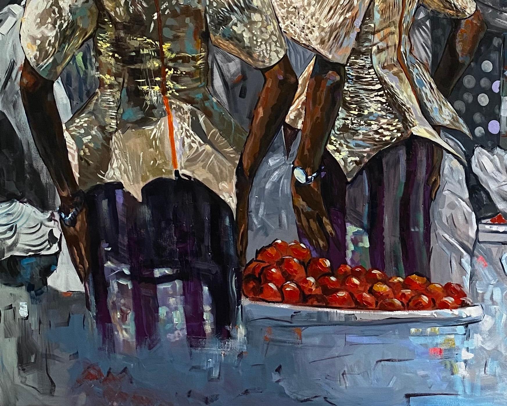 Mamá emprendedora vigorosa - Figurative Painting Negro de Akande John