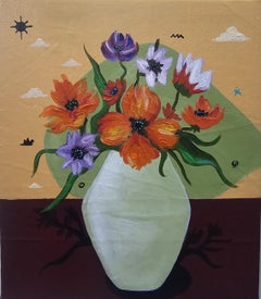 Vaso di fiori 6 - 21° secolo, Contemporaneo, Astratto, Natura morta, Nature, Floreale