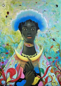 My Celestial Gaze - 21st Century, Contemporary, Surrealism, African Nature Woman