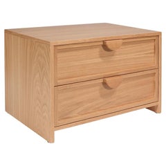 Table de nuit Akari, table de nuit moderne en chêne avec design minimaliste