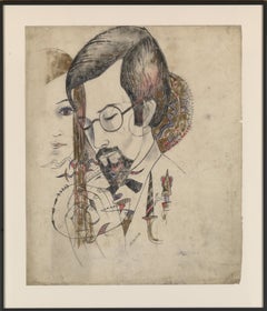 Akarova Marguerite, Portrait d'un homme et d'une femme, dessin sur papier