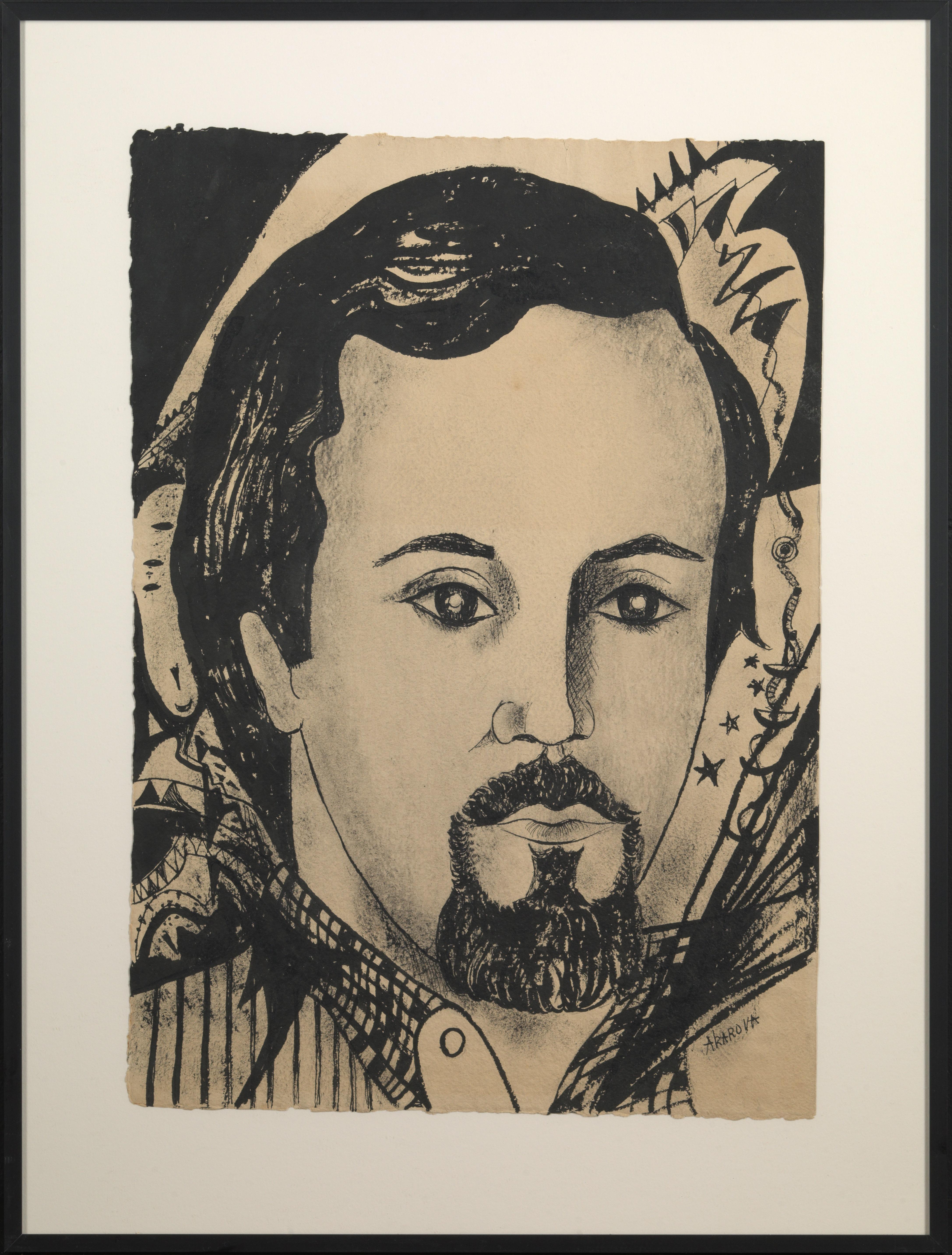 Akarova Marguerite (Sint-Joost-Ten-Node, 1904 - Elsene, 1999), Selbstporträt. (Handbemalt) im Angebot