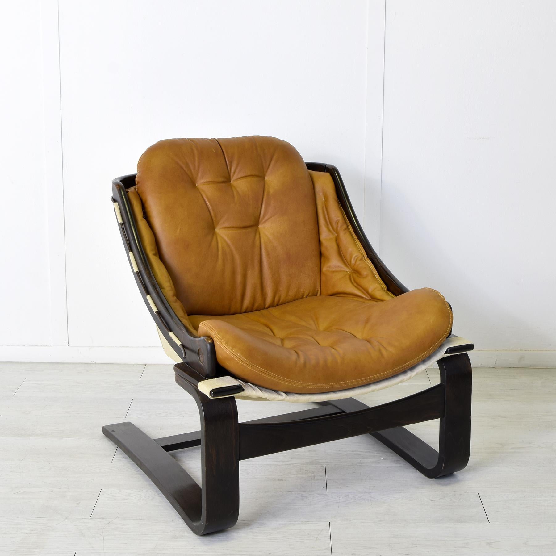 Scandinavian Modern Ake Fribytter armchair for Nelo Möbel 1970s For Sale