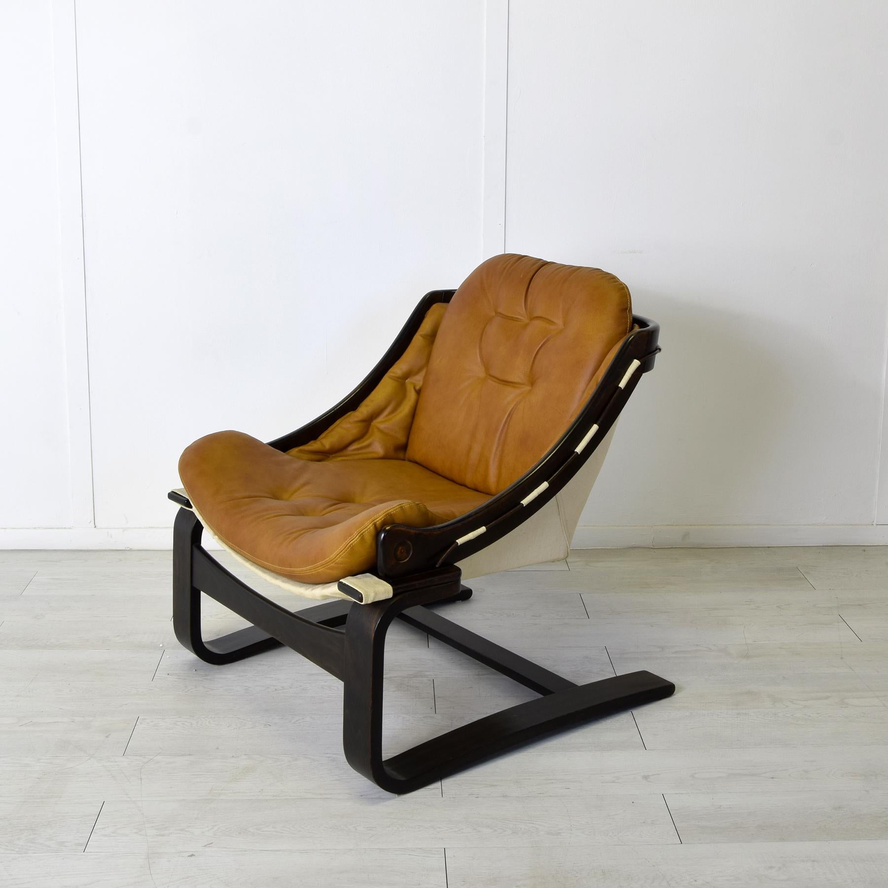 Ake Fribytter armchair for Nelo Möbel 1970s In Good Condition For Sale In bari, IT